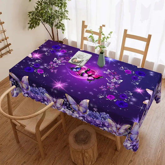 vibrant purple floral tablecloth durable polyester - Temu